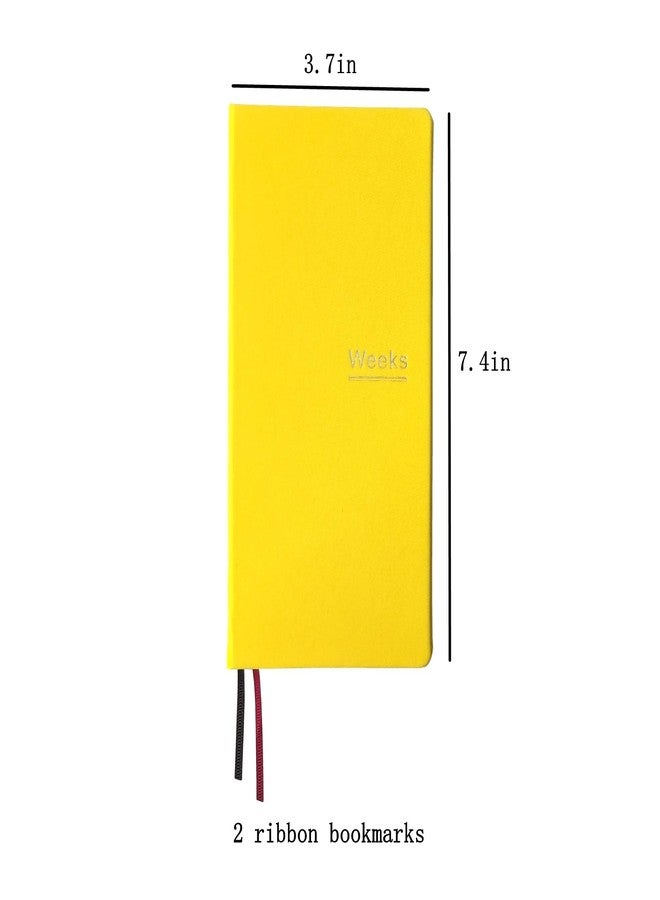 receip Undated Weekly Planner Notebook Pocket Organizer Appointment Book Journal Notebook A6 Week Plan Notepad (Yellow with cover) - Image 2