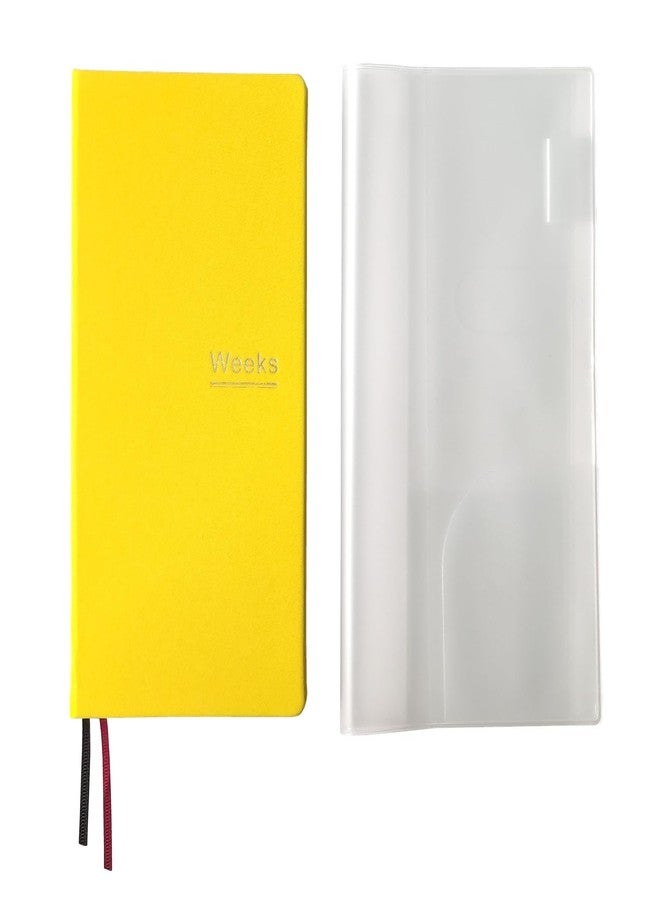 receip Undated Weekly Planner Notebook Pocket Organizer Appointment Book Journal Notebook A6 Week Plan Notepad (Yellow with cover) - Image 1