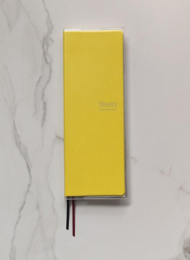 receip Undated Weekly Planner Notebook Pocket Organizer Appointment Book Journal Notebook A6 Week Plan Notepad (Yellow with cover) - Image 4