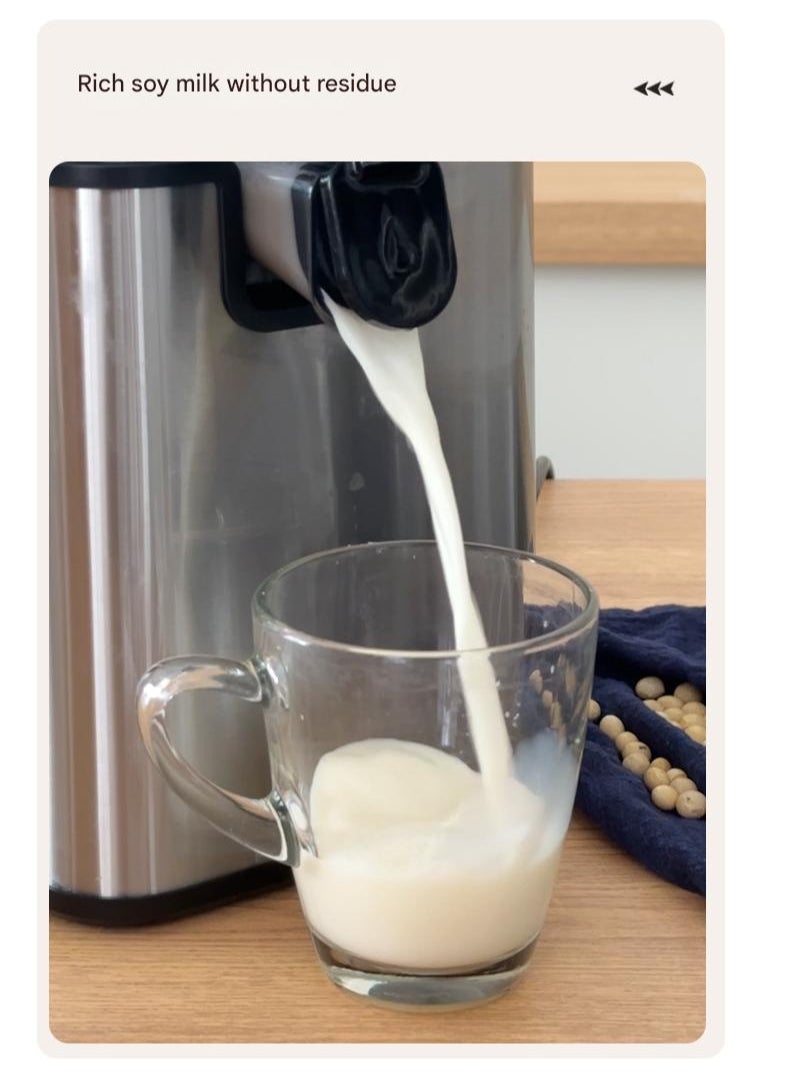SAVTM Slow Juicer 250W | 200ml Capacity | Stainless Steel Juicer | 55 RPM | Continuous Operation for Up to 10 Minutes | Durable & Compact Design  - Image 3