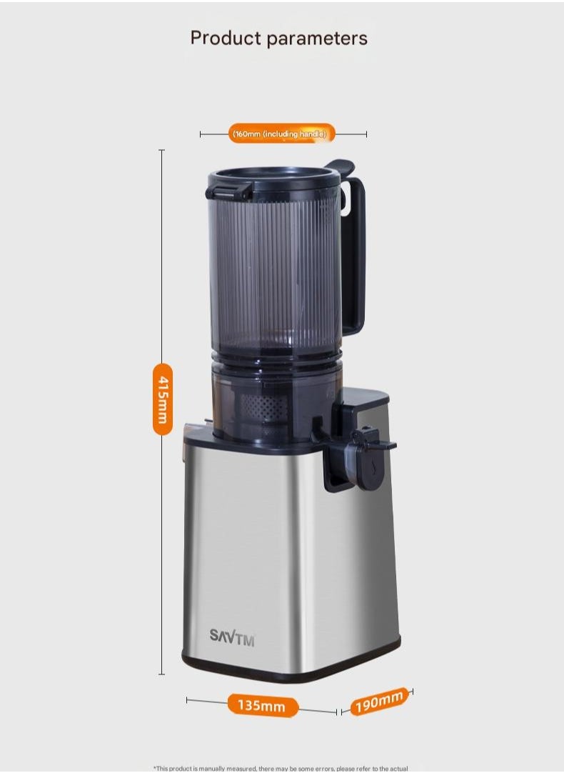 SAVTM Slow Juicer 250W | 200ml Capacity | Stainless Steel Juicer | 55 RPM | Continuous Operation for Up to 10 Minutes | Durable & Compact Design  - Image 4