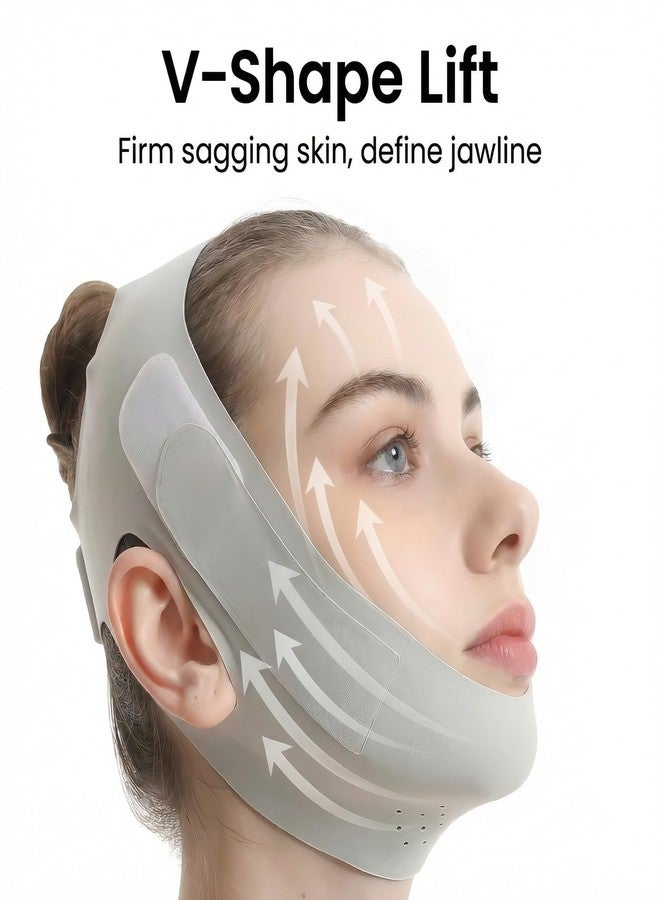 Talzpro Graphene V Line Lifting Mask Chin Up Mask, Chin Strap for Sleeping – Breathable Jaw Strap, Contouring Face Lift Mask, Reusable Anti-Sagging Support for Jawline Shaping (Light green) - Image 3