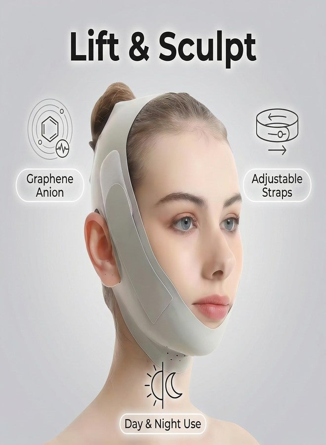 Talzpro Graphene V Line Lifting Mask Chin Up Mask, Chin Strap for Sleeping – Breathable Jaw Strap, Contouring Face Lift Mask, Reusable Anti-Sagging Support for Jawline Shaping (Light green) - Image 5
