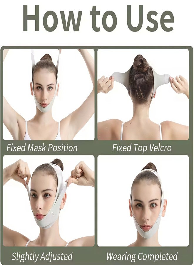 Talzpro Graphene V Line Lifting Mask Chin Up Mask, Chin Strap for Sleeping – Breathable Jaw Strap, Contouring Face Lift Mask, Reusable Anti-Sagging Support for Jawline Shaping (Light green) - Image 2