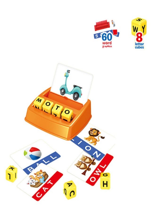 Matching Letter Game, Learning Toys for Kids, Educational Spelling and Reading Toy, Alphabet Flash Cards with 8 Letter Blocks, Preschool Kindergarten Learning Toys, Word Recognition Puzzle, Parent-Child Interactive Educational Game, Birthday Gift for Boys and Girls Ages 3-8 - Image 1