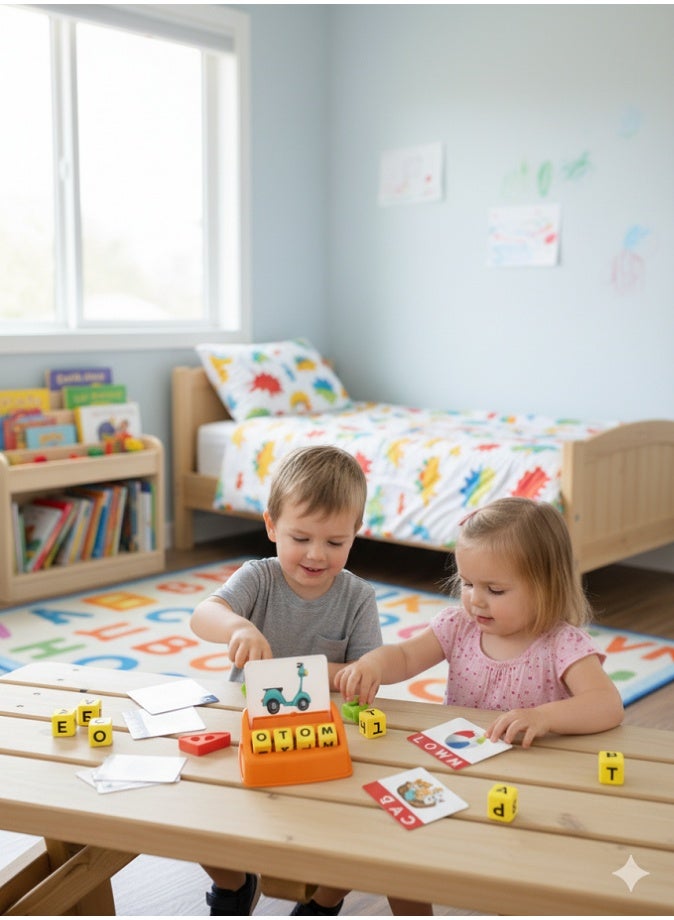 Matching Letter Game, Learning Toys for Kids, Educational Spelling and Reading Toy, Alphabet Flash Cards with 8 Letter Blocks, Preschool Kindergarten Learning Toys, Word Recognition Puzzle, Parent-Child Interactive Educational Game, Birthday Gift for Boys and Girls Ages 3-8 - Image 2