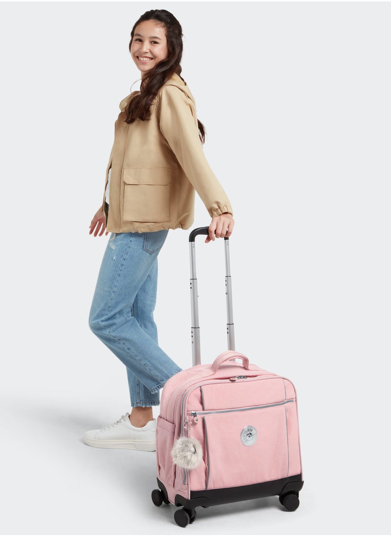kipling Kipling New Storia Kids' 4-Wheeled School Trolley Bag with 15.6 inch Laptop Compartment Bridal Rose  - Image 4