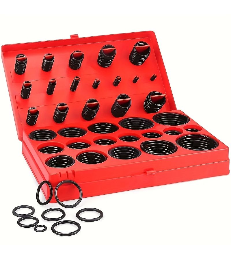 419 قطعة من طقم إصلاح حلقات O-ring لتكييف الهواء في السيارات، حلقات مطاطية ذات مقطع عرضي دائري لإصلاح الأنابيب، صيانة السيارات، أنابيب إغلاق الحنفيات. - Image 1
