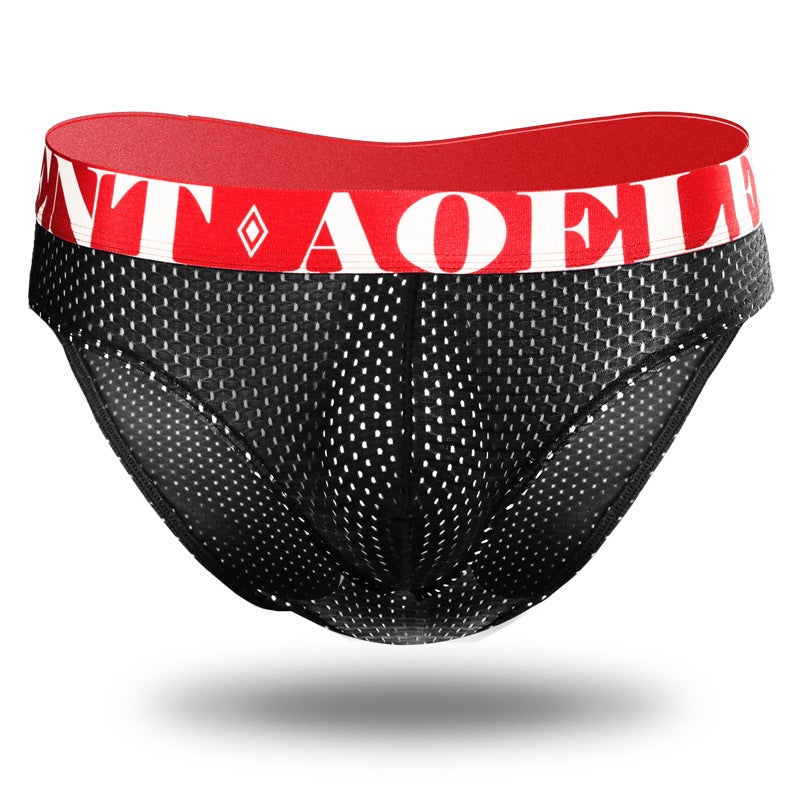 Mens Low-rise Breathable Mesh Briefs Black  - Image 1