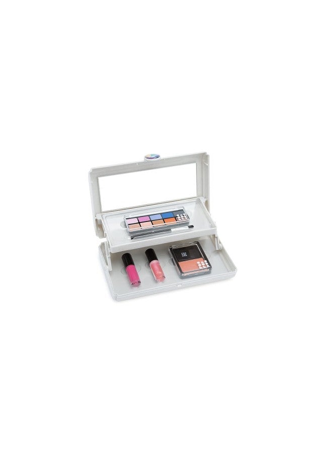 klarako Take It Cosmetic Set - Shooting Star | Gift Set Cosmetic Organizer With Eye Shadow, Lip Gloss & Blush, Silver Grey Sparkle - Image 1