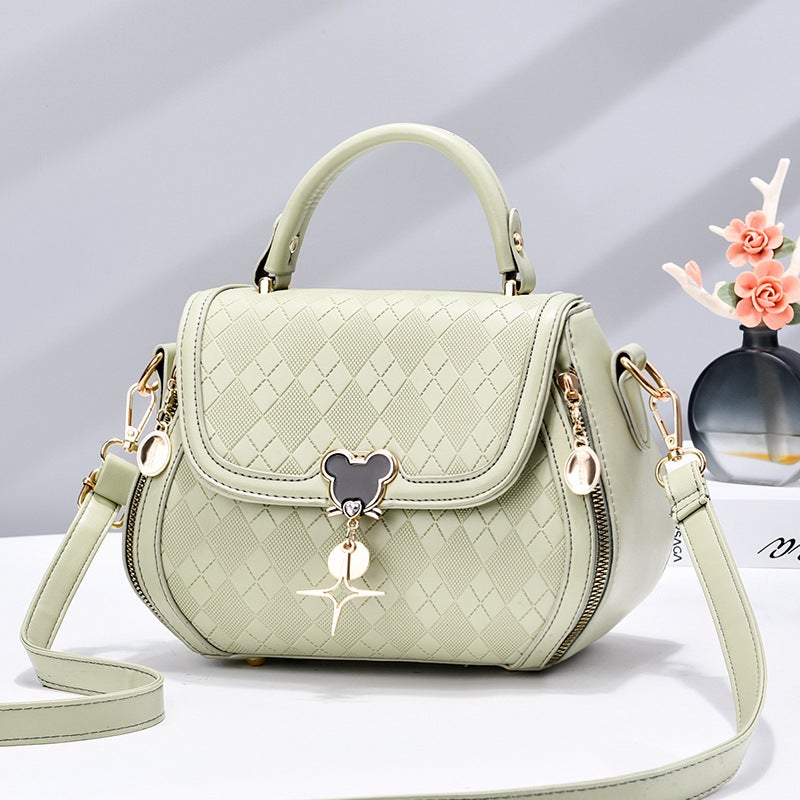 Bag Women'S 2022 New Arrival Trendy Korean Style Rhombic Popular All-Match Single Shoulder Crossbody Bag Simple Fashionable Portable Saddle Bag - Image 3