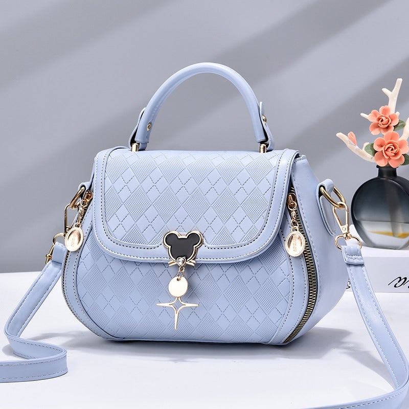 Bag Women'S 2022 New Arrival Trendy Korean Style Rhombic Popular All-Match Single Shoulder Crossbody Bag Simple Fashionable Portable Saddle Bag - Image 1