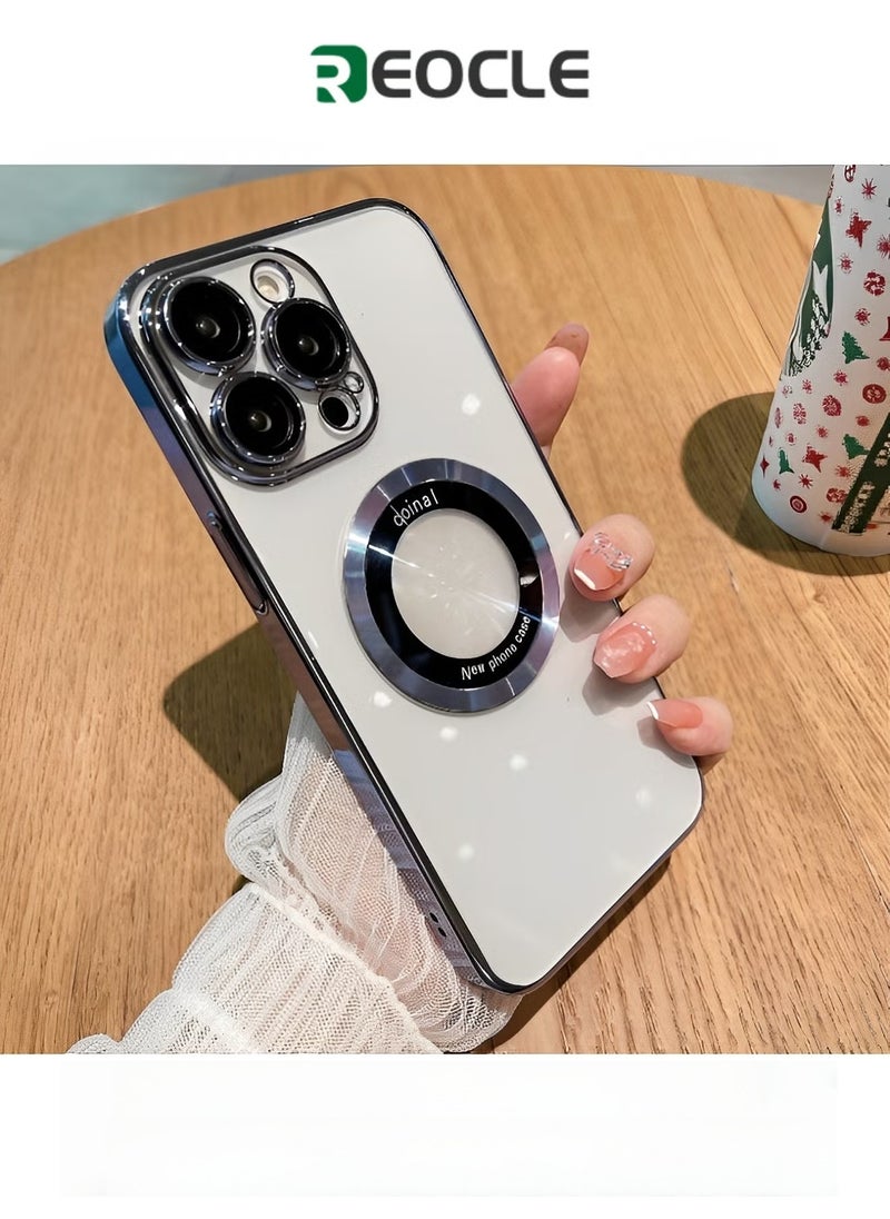 REOCLE Compatible with iPhone 13 14 Pro Max Case with Camera Lens Protector Soft Clear Back Cover Luxury for iPhone 13 14 Pro Max Plus Phone Cases  - Image 1