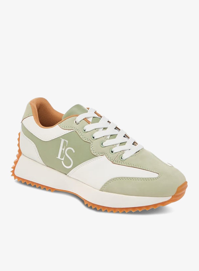 ELLE Women's Panelled Sneakers With Lace-Up Closure - Image 2