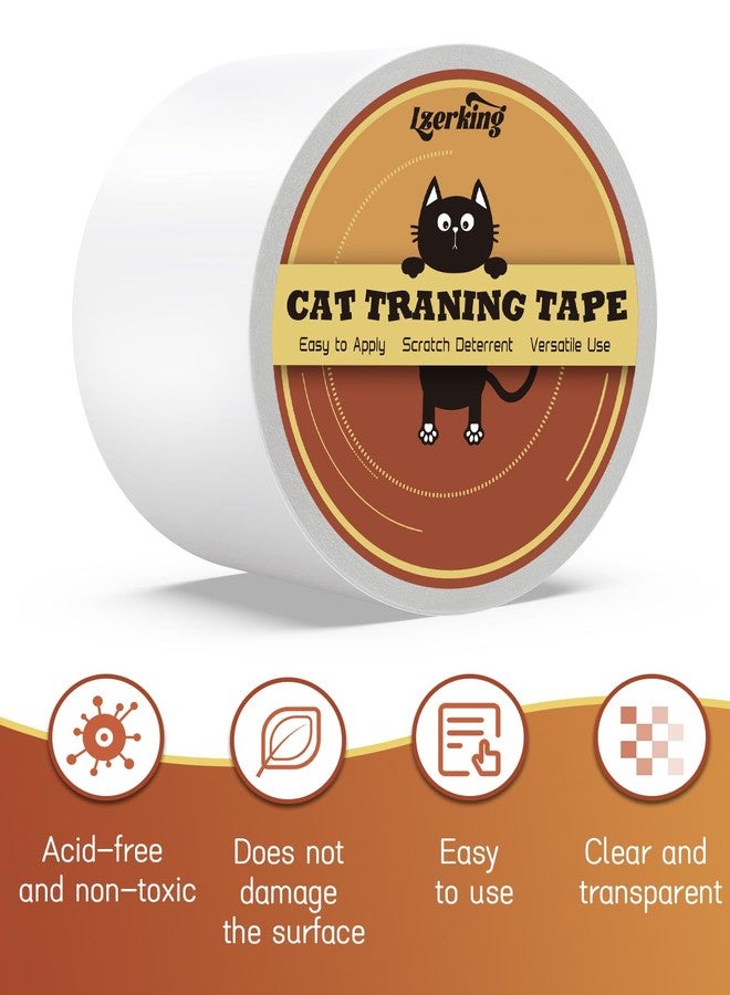 Lzerking ScratchGuard Cat Furniture Protector Tape - 2 Rolls, Clear Double Sided, 4in20 Yards - Image 2