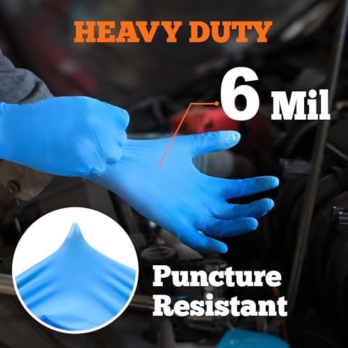 TitanFlex Nitrile Exam Gloves, Blue, 6-mil, Large, Box of 100, Heavy Duty Nitrile Gloves Disposable Latex Free, Powder Free, Medical Gloves, Cooking Gloves, Mechanic Gloves, Cleaning Gloves - Image 2