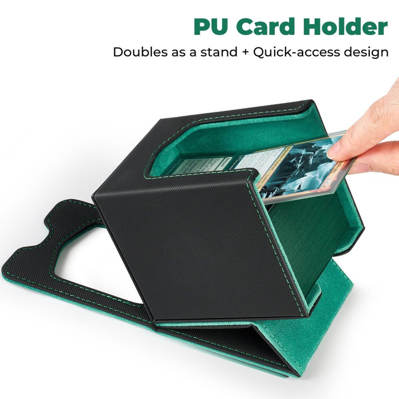 Fabmaker Deck Box Compatible with MTG Commander, (patent Pending) Magnetic Trading Card Storage Box with Commander, Fits 100 Double-Sleeved Cards, Card Box Compatible with Magic the Gathering - Image 3