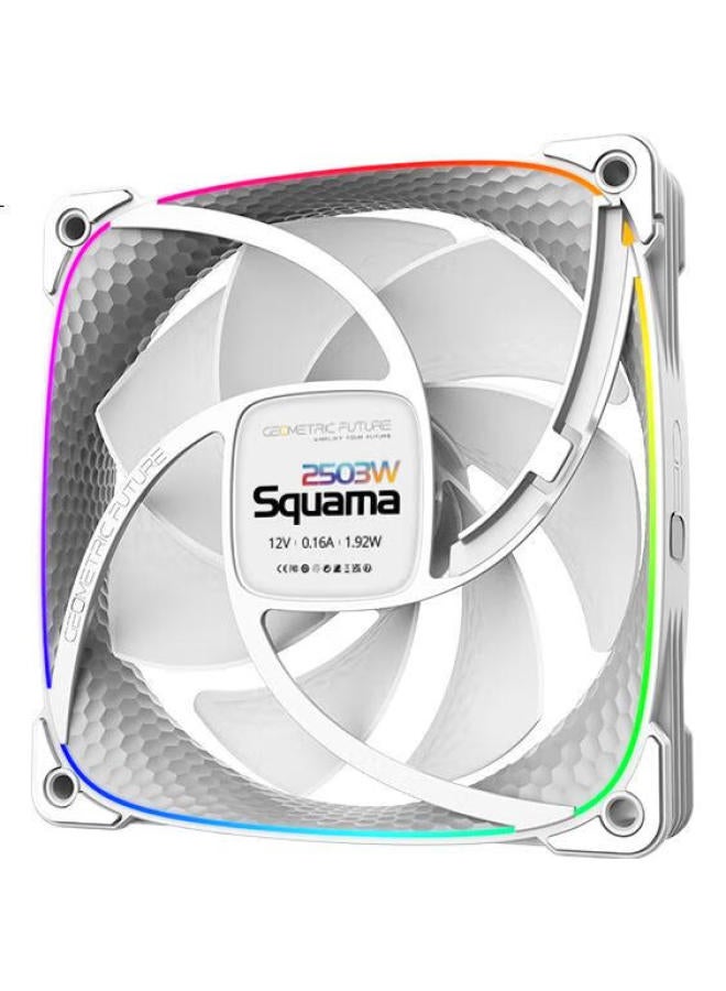 Geometricfuture Case Fan, Longshen 2503W 12Cm, Argb, Motherboard Synchronization, White, Single Pack - Image 2