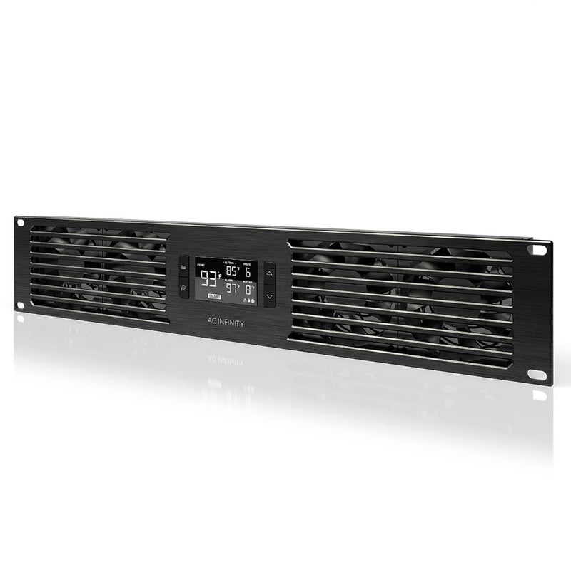 AC Infinity CLOUDPLATE T7-N، لوحة مروحة مثبتة على الرف 2U، تدفق هواء سحب، لتبريد AV، مسرح منزلي، شبكات 19 بوصة - Image 1