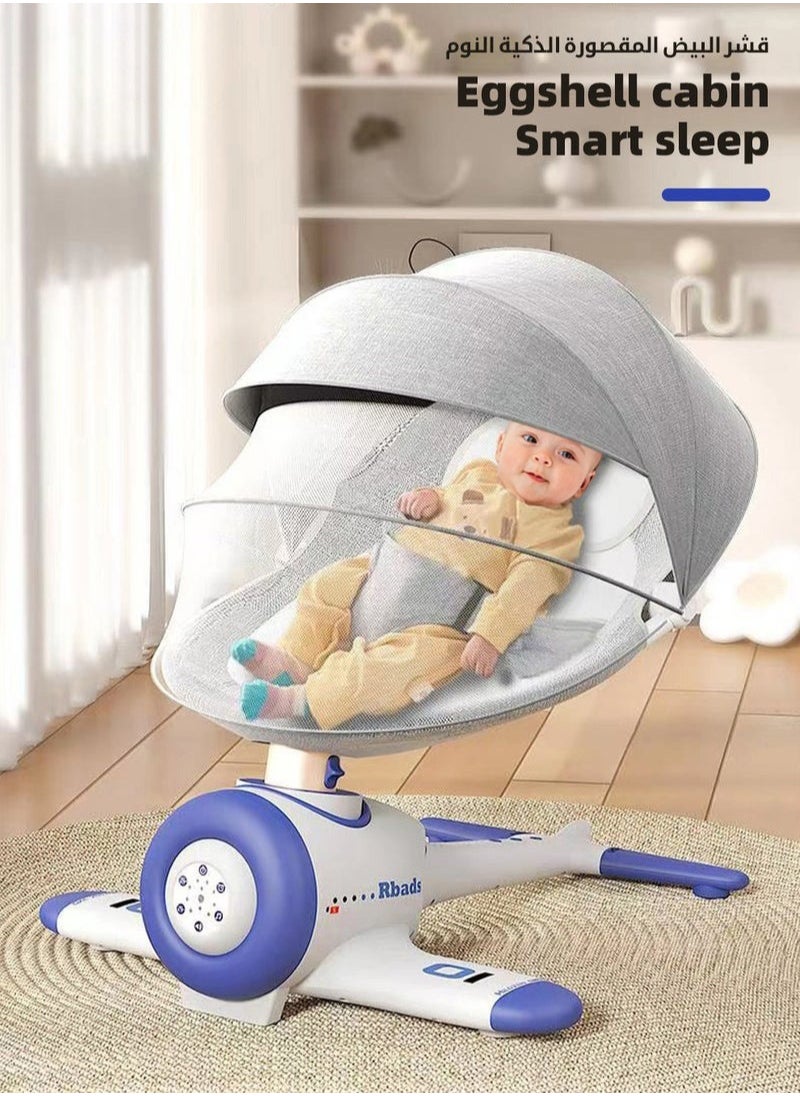 XiuWoo Multi-Functional Electric Baby Swing Bassinet – Portable Rocker Chair for Infants, 3 Seat Positions, 4 Speeds, Bluetooth Music, Harness Belt, and Remote Control, Ideal for Boys and Girls  - Image 3