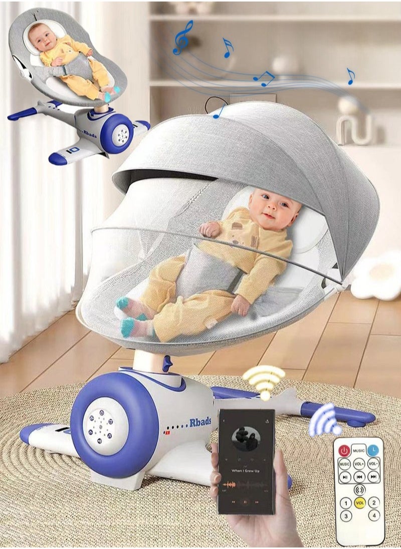 XiuWoo Multi-Functional Electric Baby Swing Bassinet – Portable Rocker Chair for Infants, 3 Seat Positions, 4 Speeds, Bluetooth Music, Harness Belt, and Remote Control, Ideal for Boys and Girls  - Image 1