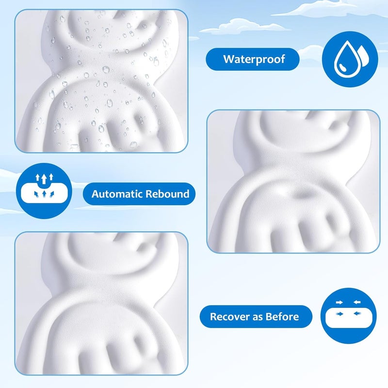 NALACAL مسند معصم لوحة المفاتيح Angel Wing، وسادة معصم ماوس من إسفنج الذاكرة 3 في 1، مسند معصم لوحة ماوس للكمبيوتر واللاب توب، مسند معصم ناعم للوحة المفاتيح، كتابة سهلة وتخفيف الألم، لون أبيض - Image 4