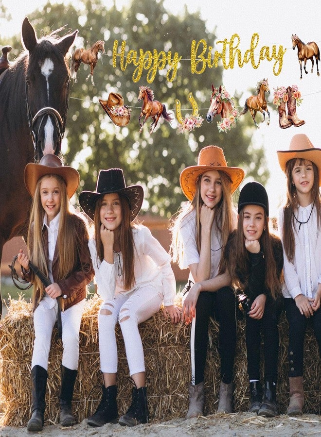 Chictry Horse Happy Birthday Banners Horse Theme Party Decorations Baby Shower Wild Horse Racing Party Supplies - Image 4
