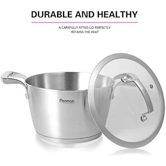 فيسمان قدر ميلينيوم 18×10 سم 21 لتر مع غطاء زجاجي من الفولاذ المقاوم للصدأ - Image 3