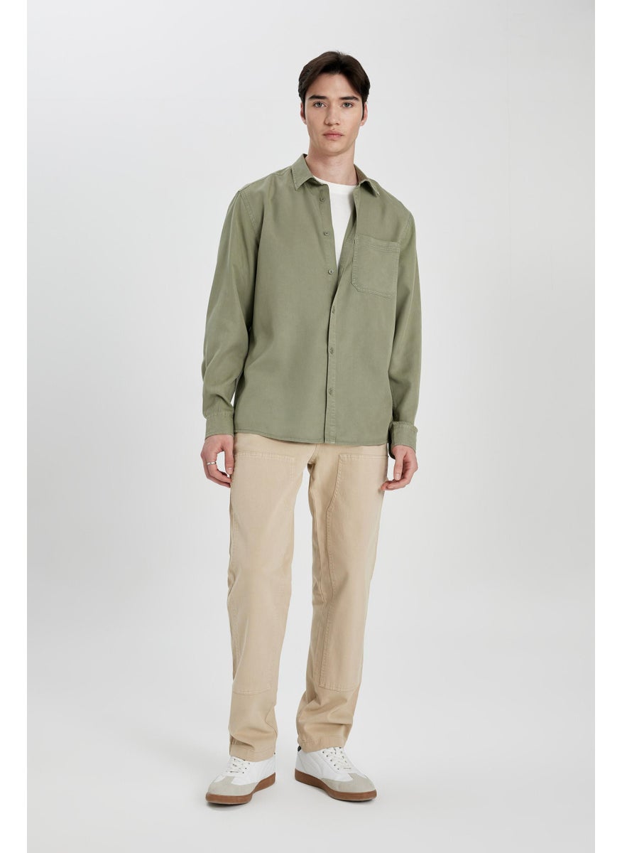 Man Regular Fit Tencel Long Sleeve Shirt