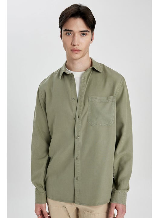 Man Regular Fit Tencel Long Sleeve Shirt