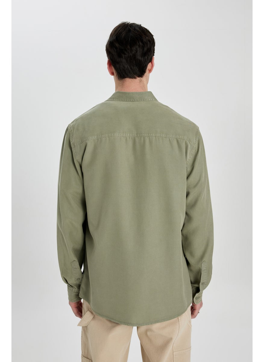 Man Regular Fit Tencel Long Sleeve Shirt