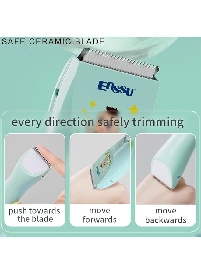 ENSSU Quiet Baby Hair Clippers Safety Kids Hair Trimmers Silent Chargeable Cordless Professional Hair Clipper For Baby Kids Children Infant. - Image 2