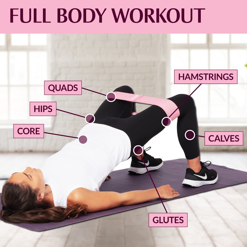 Gymbee Resistance Bands for Working Out - Exercise Bands to Workout Glutes, Thighs & Legs - No-Slip Cloth Booty Belt for Gym & Home Fitness, Yoga, Strength & Pilates for Men/Women - 3 Levels - Image 4