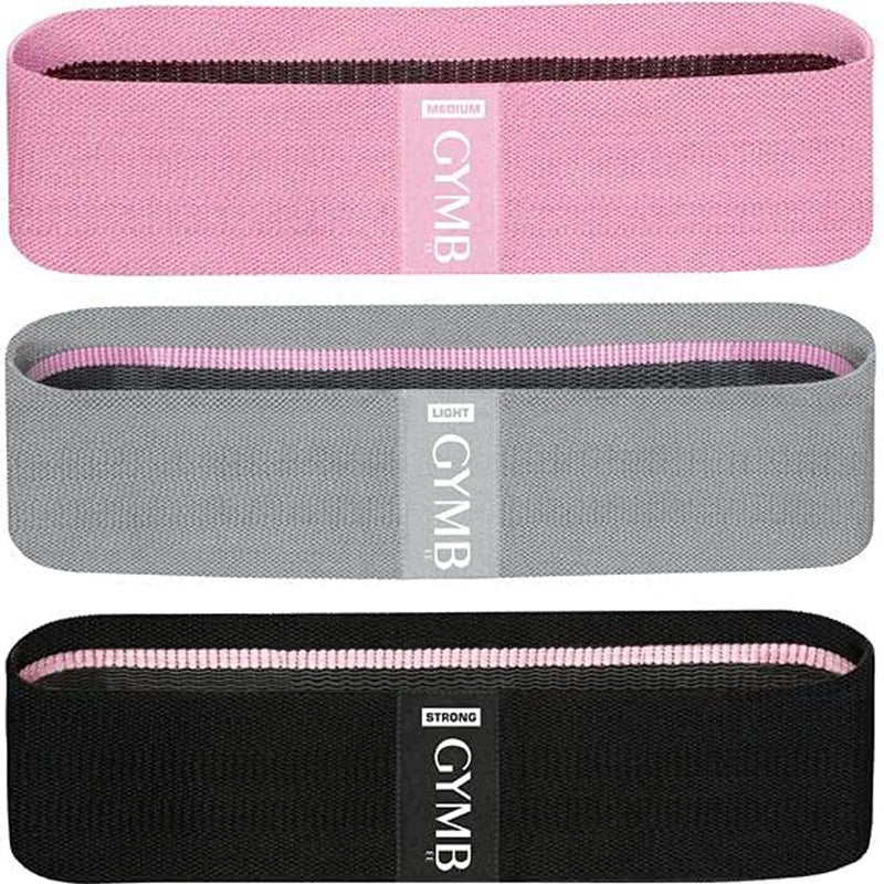 Gymbee Resistance Bands for Working Out - Exercise Bands to Workout Glutes, Thighs & Legs - No-Slip Cloth Booty Belt for Gym & Home Fitness, Yoga, Strength & Pilates for Men/Women - 3 Levels - Image 1