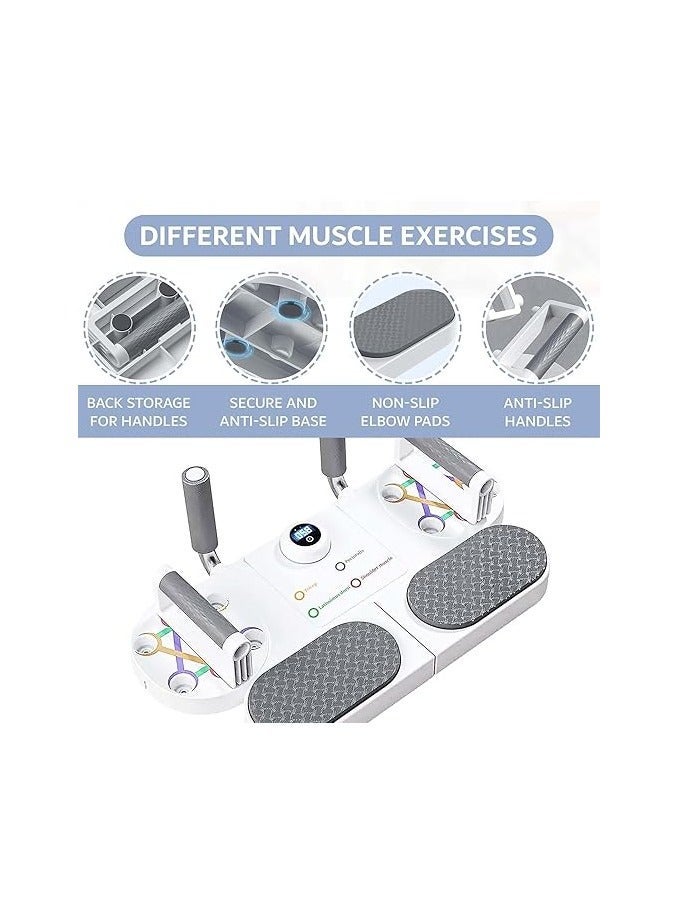 لوحة دعم تمرين الضغط المنزلية معدات اللياقة البدنية لوحة تمرين الضغط القابلة للتعديل للجنسين مثالية لتدريب عضلات الصدر والبطن والذراعين والعضلات الأساسية لوحة تمرين الضغط المحمولة تتيح ممارسة تمارين كاملة للجسم - Image 2