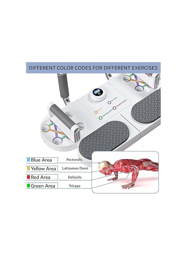 لوحة دعم تمرين الضغط المنزلية معدات اللياقة البدنية لوحة تمرين الضغط القابلة للتعديل للجنسين مثالية لتدريب عضلات الصدر والبطن والذراعين والعضلات الأساسية لوحة تمرين الضغط المحمولة تتيح ممارسة تمارين كاملة للجسم - Image 4