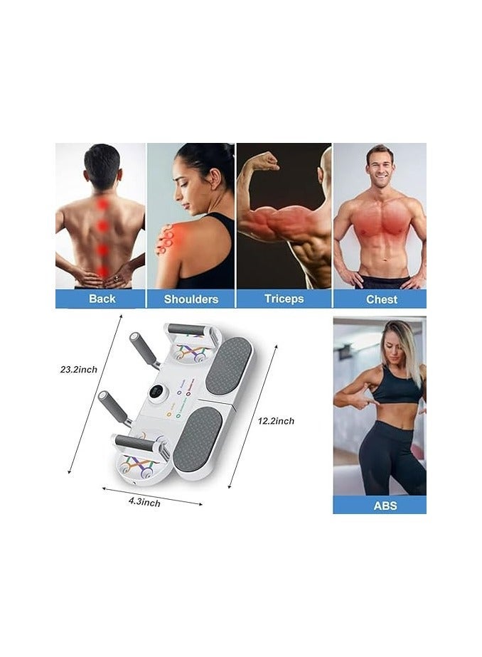 لوحة دعم تمرين الضغط المنزلية معدات اللياقة البدنية لوحة تمرين الضغط القابلة للتعديل للجنسين مثالية لتدريب عضلات الصدر والبطن والذراعين والعضلات الأساسية لوحة تمرين الضغط المحمولة تتيح ممارسة تمارين كاملة للجسم - Image 5