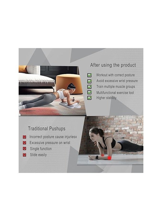 لوحة دعم تمرين الضغط المنزلية معدات اللياقة البدنية لوحة تمرين الضغط القابلة للتعديل للجنسين مثالية لتدريب عضلات الصدر والبطن والذراعين والعضلات الأساسية لوحة تمرين الضغط المحمولة تتيح ممارسة تمارين كاملة للجسم - Image 3