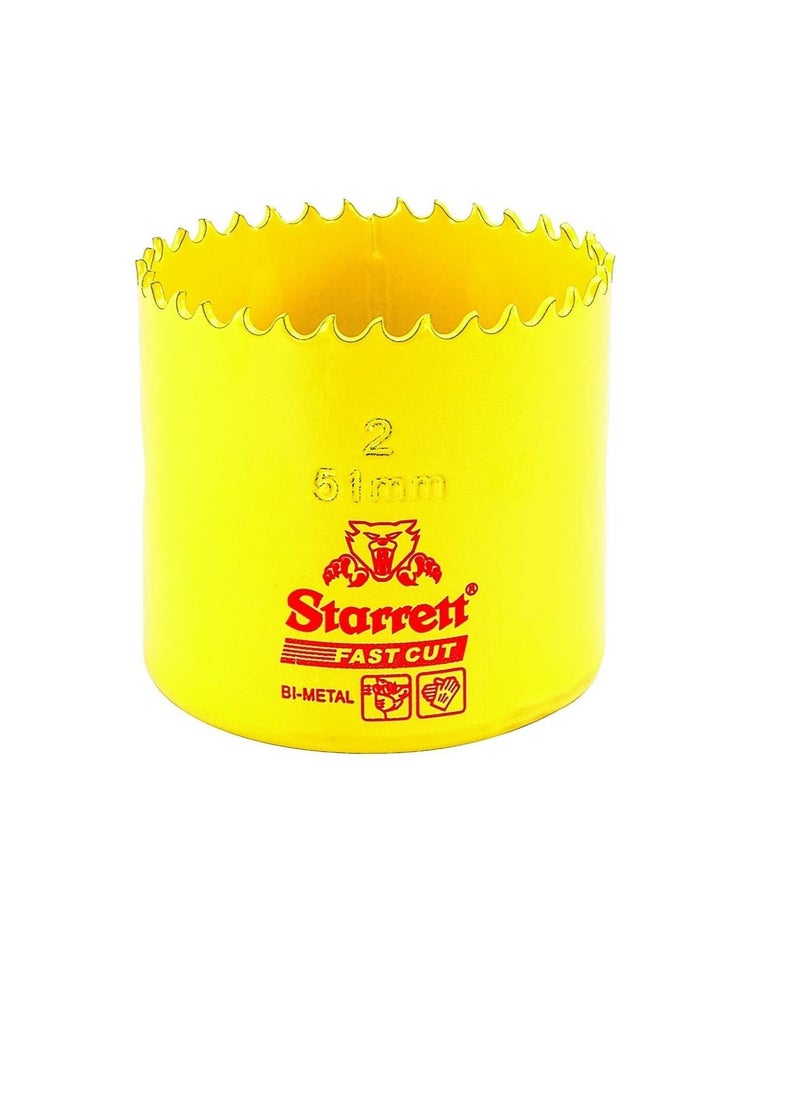 Starrett - Starrett 51 mm Fast Cut Bi-Metal Hole Saw for Drills - FCH0200-G - Image 1