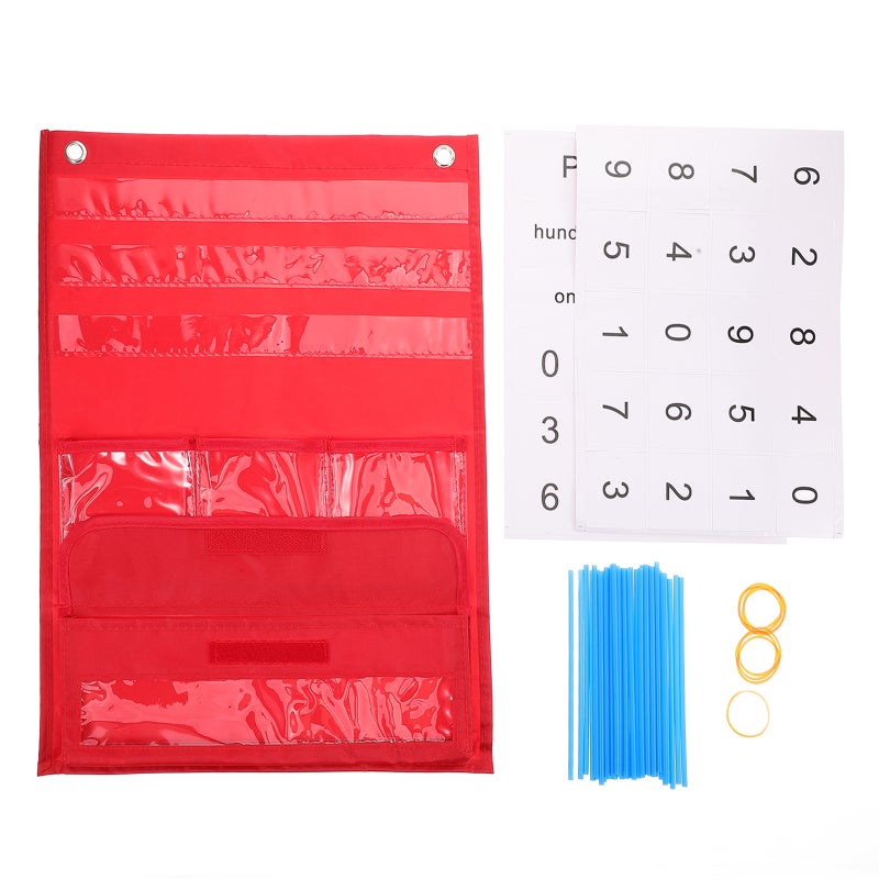 1 Set Pocket Chart Classroom Portable Counting Pocket Chart Numbered Pocket Chart - Image 4