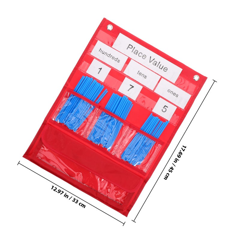 1 Set Pocket Chart Classroom Portable Counting Pocket Chart Numbered Pocket Chart - Image 2