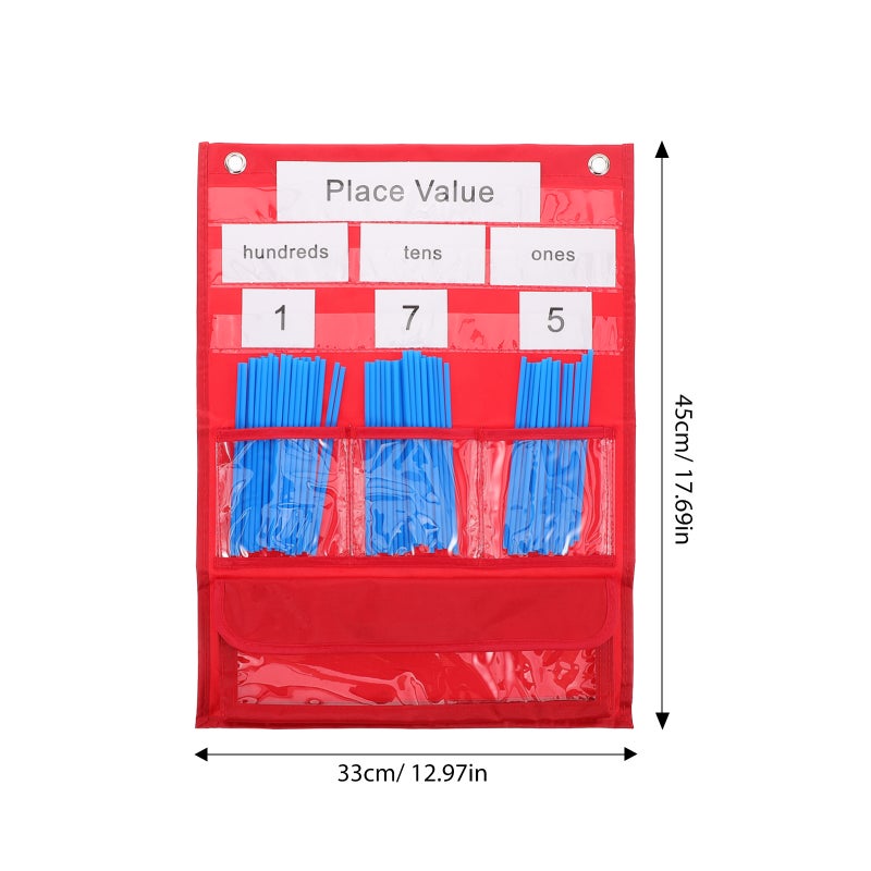 1 Set Pocket Chart Classroom Portable Counting Pocket Chart Numbered Pocket Chart - Image 3