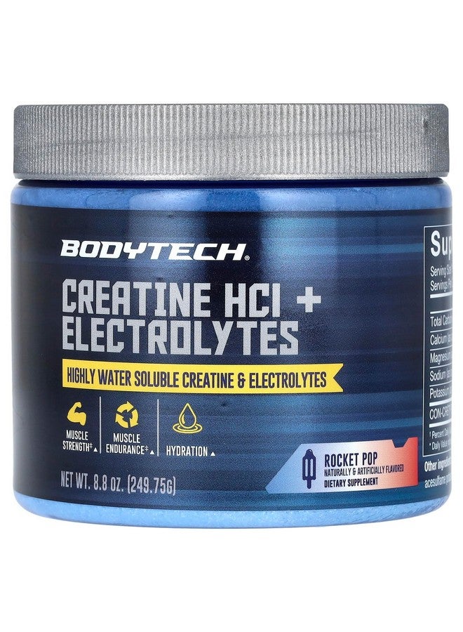 BODYTECH Creatine HCL + Electrolytes Powder - Highly Water Soluble & Bioavailable - Rocket Pop (8.8 oz./75 Servings) - Image 1