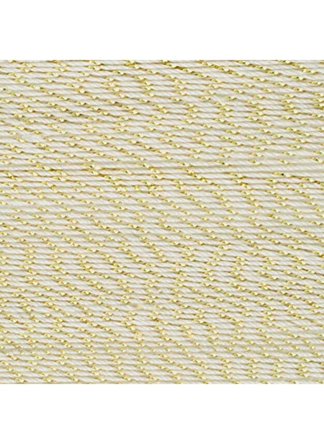 RED HEART - Coats Crochet 154M.0226G Aunt Lydia'S Cotton Metallic Size 10 Natural/Gold - Image 1