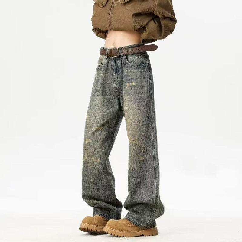 Unisex Classic Denim Jeans Loose Fit Daily Outdoor Wear - Image 2