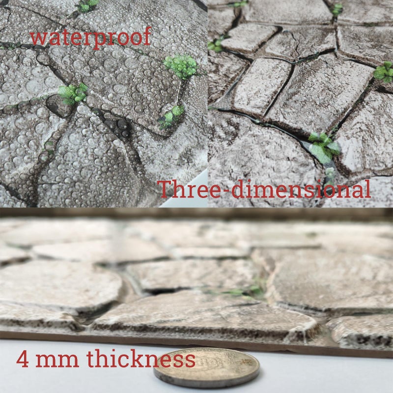 szgwtk 3D Panels Peel and Stick,Simulated Stone Wall,PVC Waterproof Self Adhesive Decorative for Interior Wall Decor,Living Room,TV Background,Study Room 10 Pcs 11.81x11.81 Inches. - Image 2