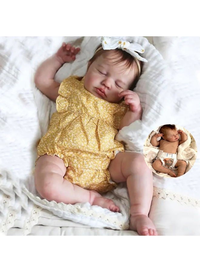 Anano Full Silicone Reborn Baby Doll Girl 20 in Realistic Baby Dolls Silicone Full Body Lifelike Newborn Babies Reborn Toddler Dolls Soft Real Life Like Babys Doll Washable - Image 1