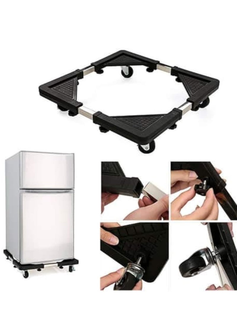إلترازون Washing Machine Base Universal Furniture Dolly with 4 Wheels, 60-80 CM Size Adjustable, 135 KG Load, Mobile Stand Holder Rack Bracket for Washer Dryer Refrigerator - Image 1