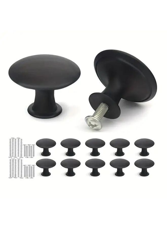 10Pcs Black 30mm Modern Vintage Cabinet Knobs With Screws For Drawers Furniture - Image 1