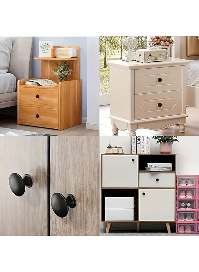 10Pcs Black 30mm Modern Vintage Cabinet Knobs With Screws For Drawers Furniture - Image 5